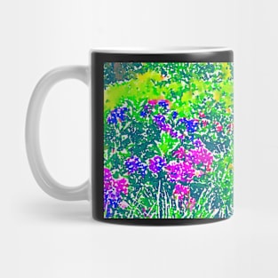 Abstract pink and green floral pattern Mug